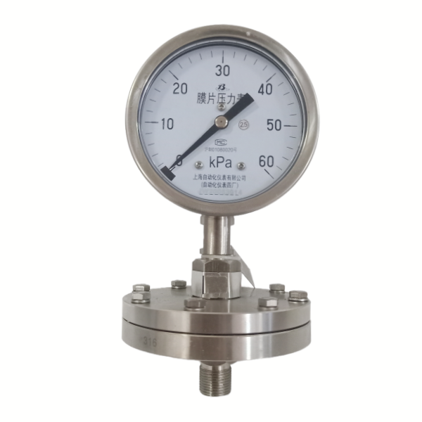 YPF-100B(0-60KPa)-不锈钢膜片压力表